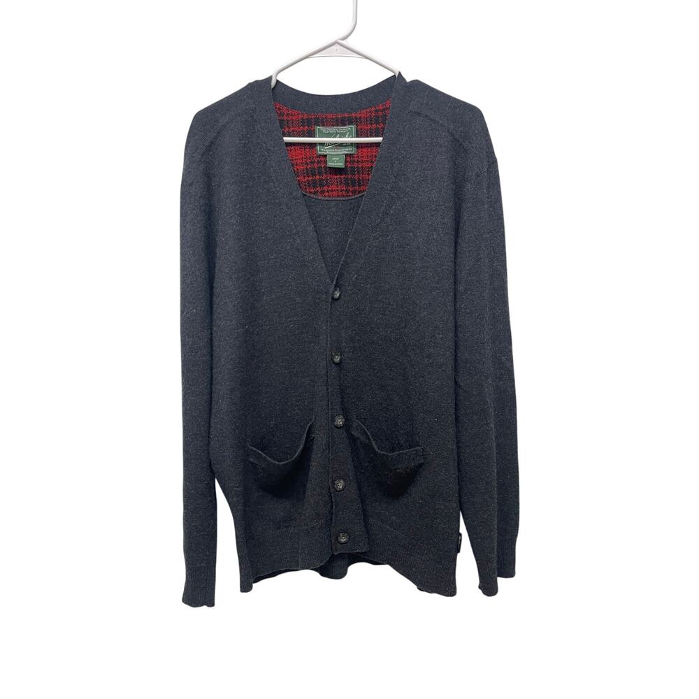 Woolrich Men's Merino Wool cardigan sweater button-front gray size large